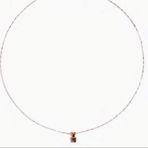 Madewell Demi-fine Bronze Blue Topaz Necklace NWT